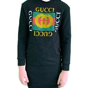 Hooded Sweatshirt Dress w/ Vintage Logo